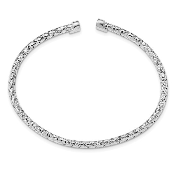 Leslie's Sterling Silver Rhodium-plated Polished Bangle