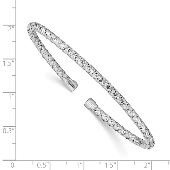 Leslie's Sterling Silver Rhodium-plated Polished Bangle