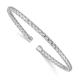 Leslie's Sterling Silver Rhodium-plated Polished Bangle
