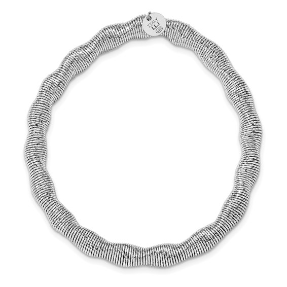 Leslie's Sterling Silver Rhodium-plated Stretch Bangle