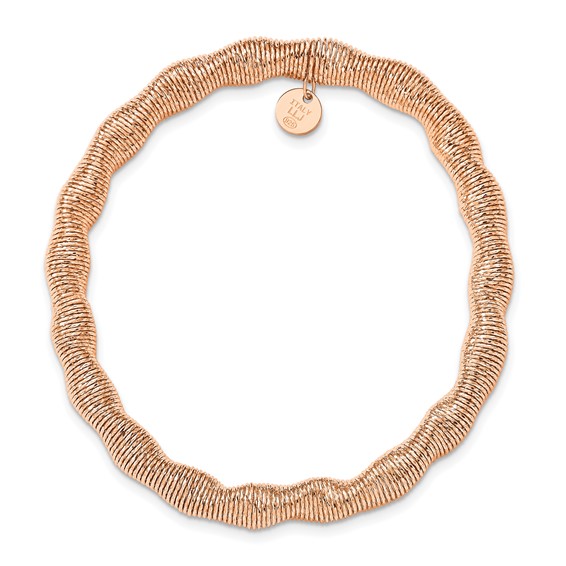 Leslie's Sterling Silver Rose-tone Stretch Bangle