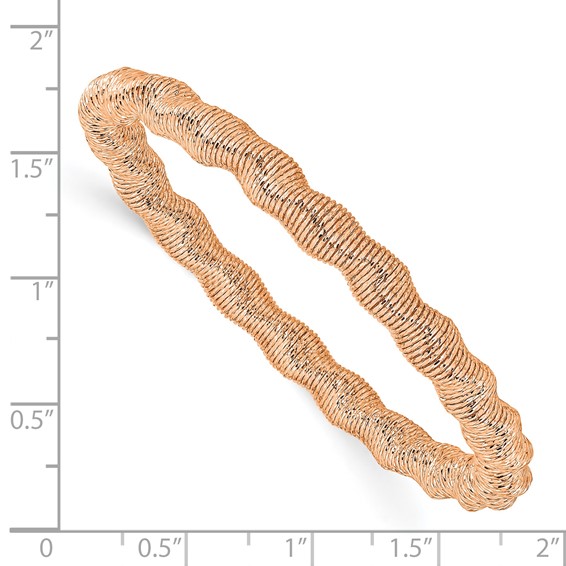 Leslie's Sterling Silver Rose-tone Stretch Bangle