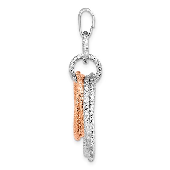 Leslie's Sterling Silver Rose Gold-plated Rh-plated D/C Pendant