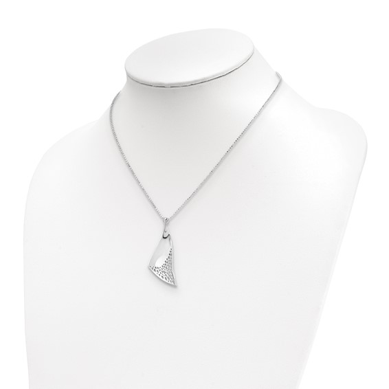 Leslie's Sterling Silver Rhodium-plated w/ 2in ext. Necklace