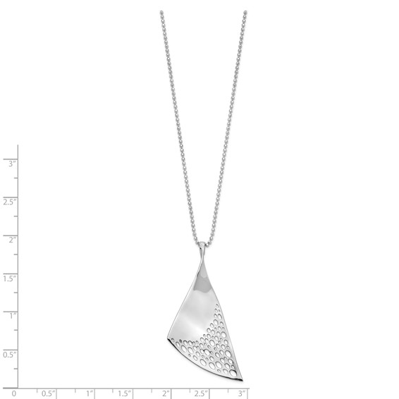 Leslie's Sterling Silver Rhodium-plated w/ 2in ext. Necklace