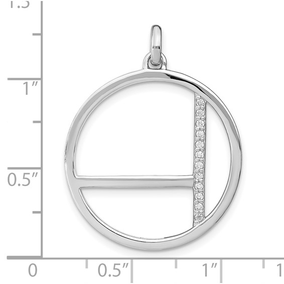 Leslie's Sterling Silver Rhodium-plated CZ Pendant