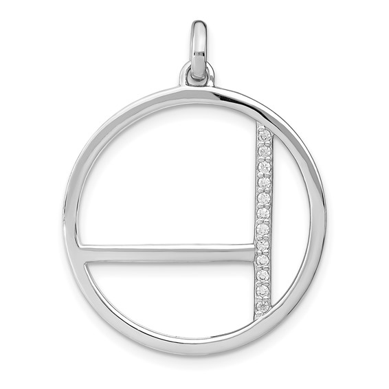 Leslie's Sterling Silver Rhodium-plated CZ Pendant