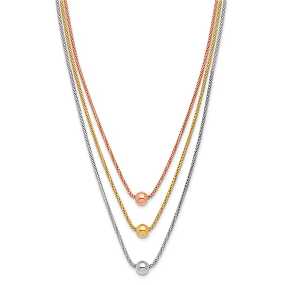 Leslie's Sterling Silver Rose & Yellow Gold-plated w/ 2in ext. Necklace