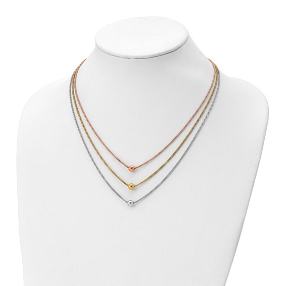 Leslie's Sterling Silver Rose & Yellow Gold-plated w/ 2in ext. Necklace