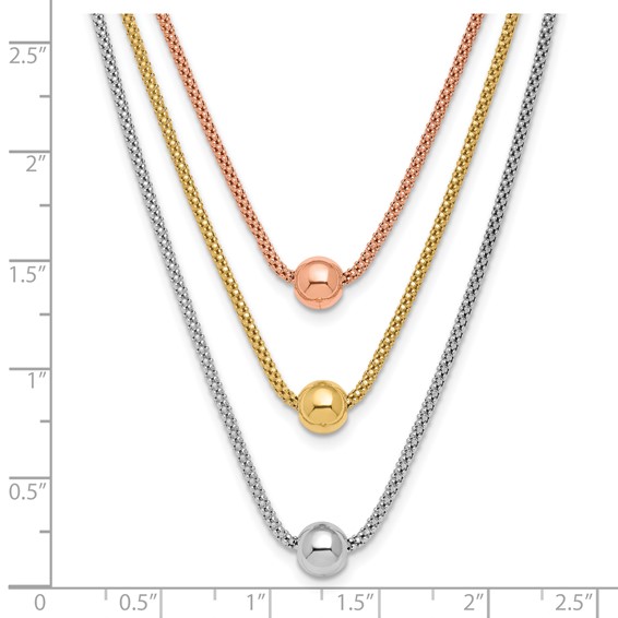 Leslie's Sterling Silver Rose & Yellow Gold-plated w/ 2in ext. Necklace