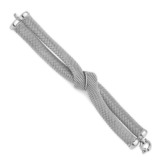 Leslie's Sterling Silver Rhodium-plated CZ Knot Bracelet