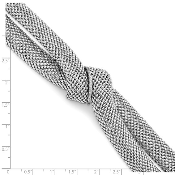 Leslie's Sterling Silver Rhodium-plated CZ Knot Bracelet