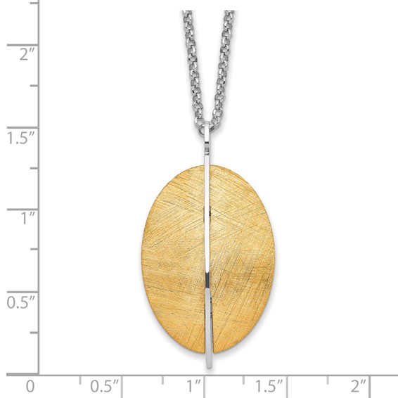 Leslie's Radiant Essence SS Rhod-pl Gold-tone Brushed 2in ext. Necklace