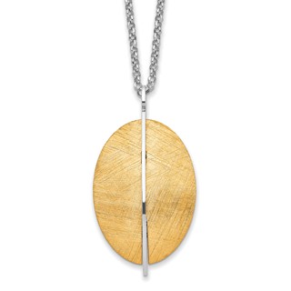 Leslie's Radiant Essence SS Rhod-pl Gold-tone Brushed 2in ext. Necklace