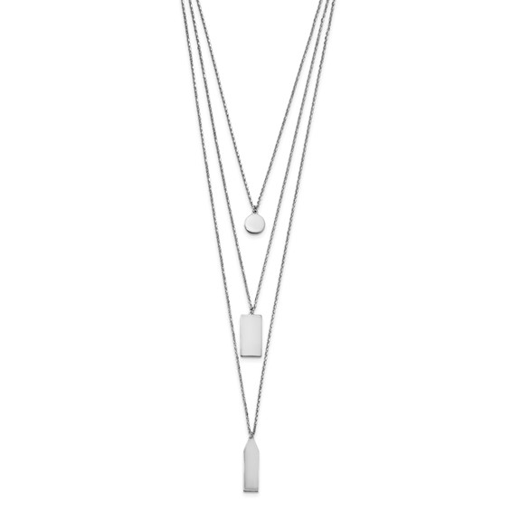 Leslie's Sterling Silver Rhod-Plated Multi-Layer w/ 2in ext. Necklace