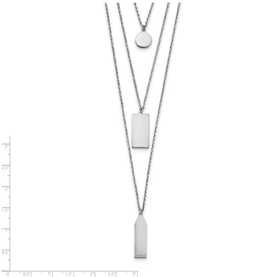 Leslie's Sterling Silver Rhod-Plated Multi-Layer w/ 2in ext. Necklace