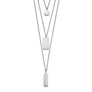 Leslie's Sterling Silver Rhod-Plated Multi-Layer w/ 2in ext. Necklace