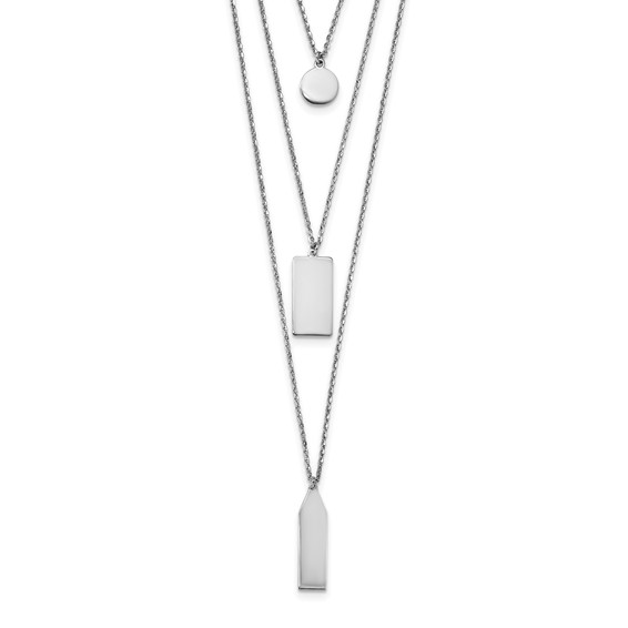 Leslie's Sterling Silver Rhod-Plated Multi-Layer w/ 2in ext. Necklace