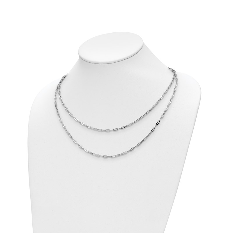 Sterling Silver Rhodium-plated Multi-strand w/ 2in Ext. Necklace