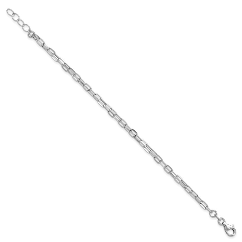 Sterling Silver Rhodium-plated Multi-strand w/ 1in Bracelet