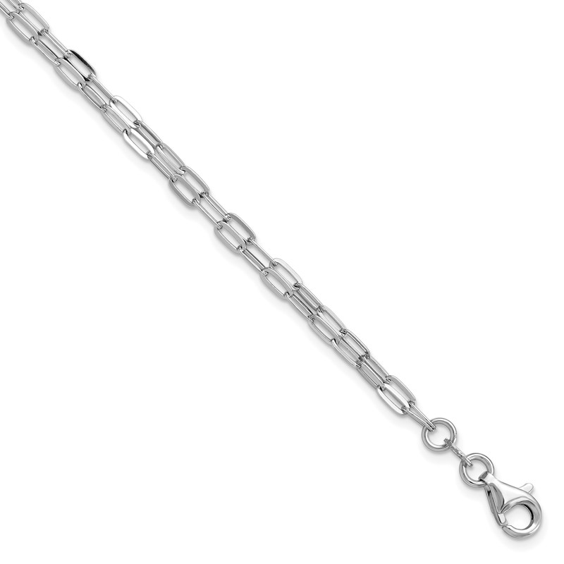 Sterling Silver Rhodium-plated Multi-strand w/ 1in Bracelet