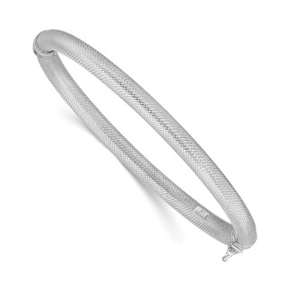 Leslie's Sterling Silver Rhodium-plated Textured Bangle