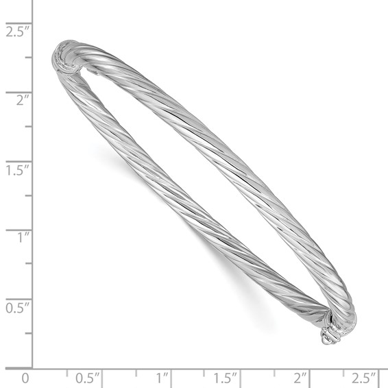 Leslie's Sterling Silver Rhodium-plated Twisted Bangle