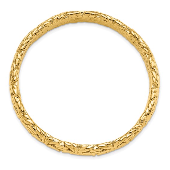Leslie's Sterling Silver Gold-tone Textured Hollow Bangle