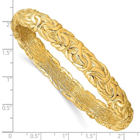 Leslie's Sterling Silver Gold-tone Textured Hollow Bangle