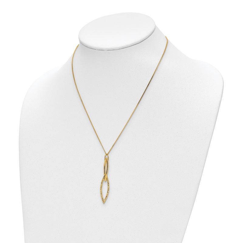 Sterling Silver Gold-plated Dia Cut with 1.5in ext. Necklace