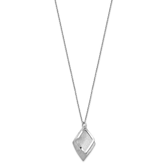 Leslie's Radiant Essence SS  Rhodium-plated Brushed w/ 1.5in ext. Necklace
