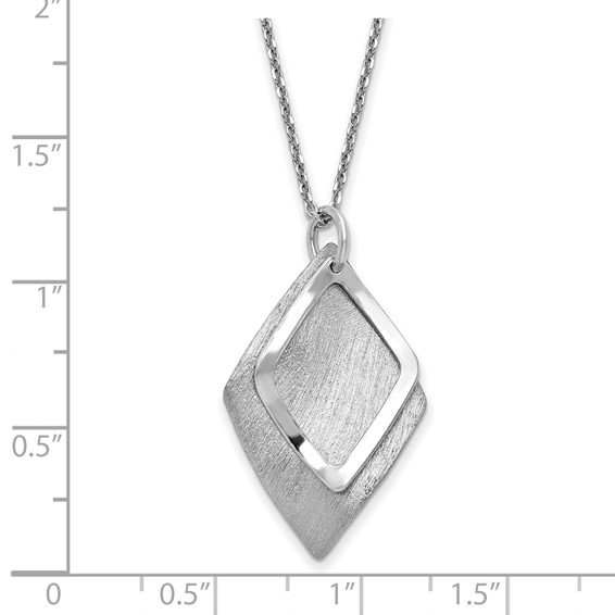 Leslie's Radiant Essence SS  Rhodium-plated Brushed w/ 1.5in ext. Necklace