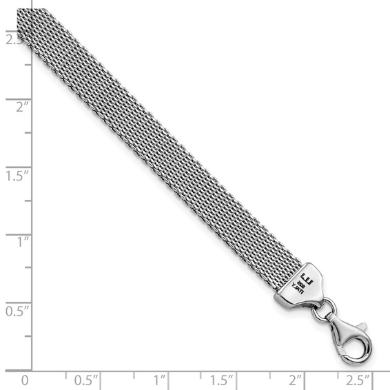 Leslie's Sterling Silver Rhodium-plated Polished Flat Bracelet