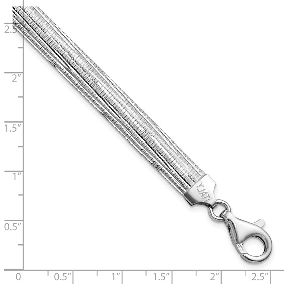 Leslie's Sterling Silver Rhod-plated Polished Textured Reversible Bracelet