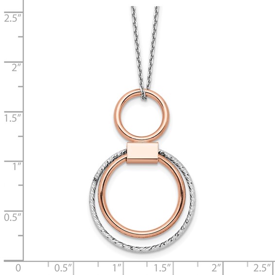 Leslie's Sterling Silver Rh-p Rose-tone Polished with 2in ext. Necklace