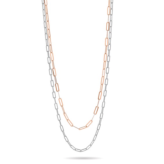 Leslie's Sterling Silver Rh-p & Rose-tone 2-strand Bolo Bracelet