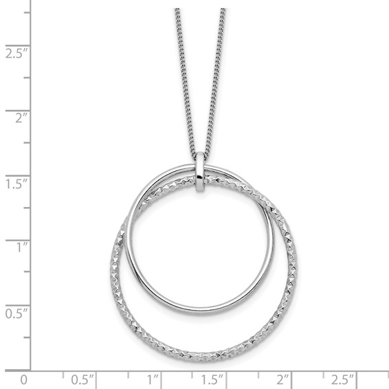 Leslie's Sterling Silver Rhodium-plated Polished D/C w/2in ext. Necklace
