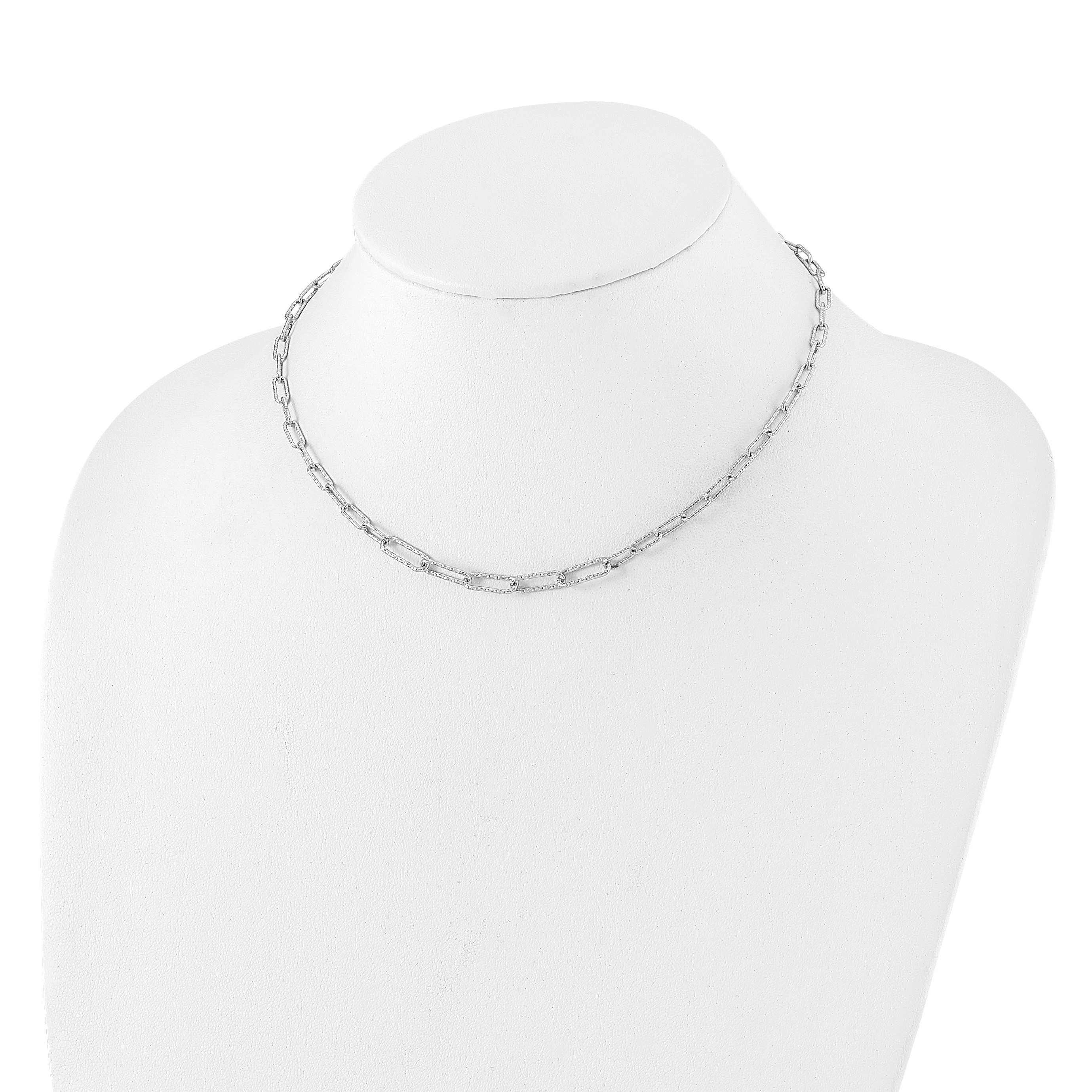 Diamond-Cut Paperclip Necklace