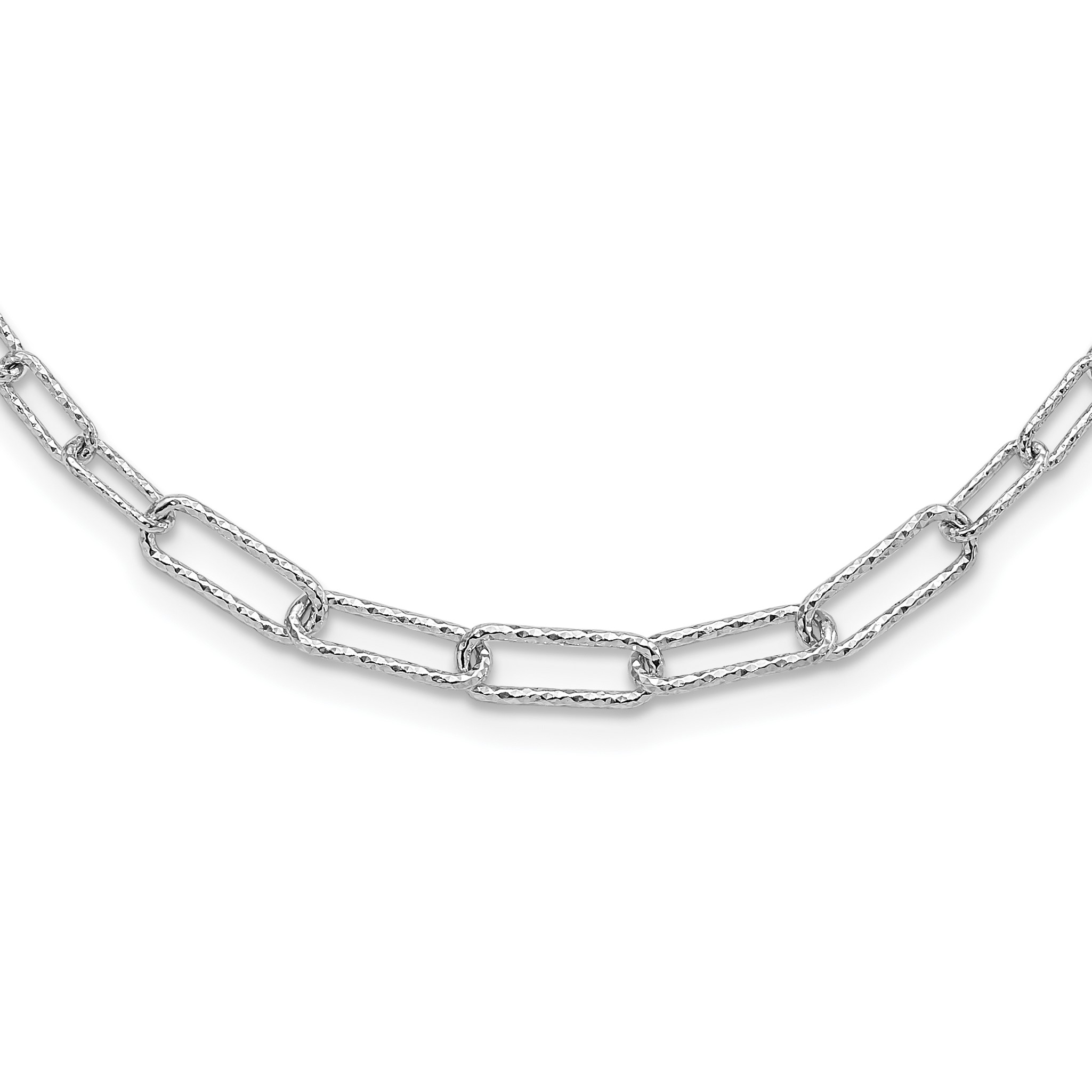 Diamond-Cut Paperclip Necklace