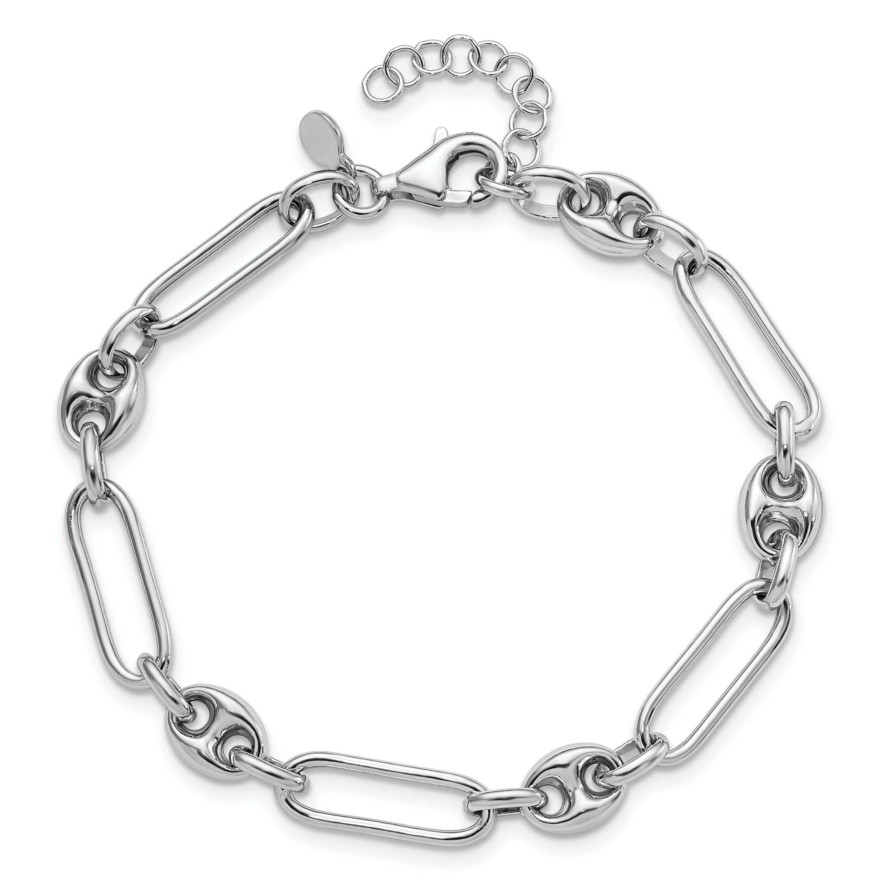 Fancy Link Silver Bracelet
