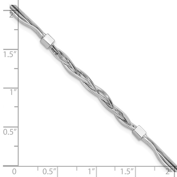 Leslie's Sterling Silver RH-pl Polished Multi-strand Braided Bracelet