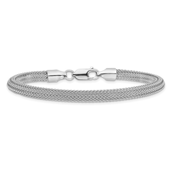 Leslie's Sterling Silver Rhodium-plated Polished Mesh Woven Bracelet