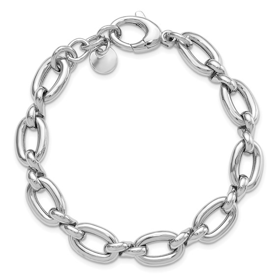 Leslie's Sterling Silver RH-plate Polished with .75in ext. Link Bracelet