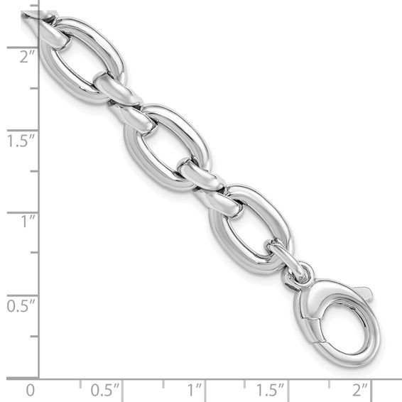 Leslie's Sterling Silver RH-plate Polished with .75in ext. Link Bracelet