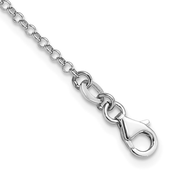 Leslie's Sterling Silver RH/Gold-plt Dia.-Cut Circles with 2in ext Necklace