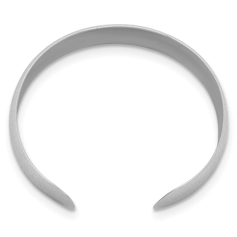 Sterling Silver Rhodium-plated Brushed Cuff Bangle