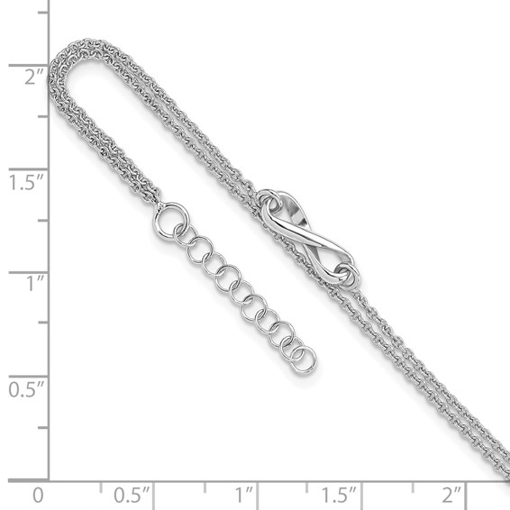 Leslie's Sterling Silver Rhodium-plated Infinity 2-Strand 9 inch Plus 1 inch Extender - Total 10 inch Anklet