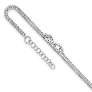 Leslie's Sterling Silver Rhodium-plated Infinity 2-Strand 9 inch Plus 1 inch Extender - Total 10 inch Anklet