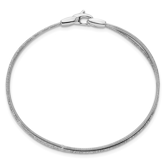Leslie's Sterling Silver Rhodium-plated Polished and Textured Bracelet
