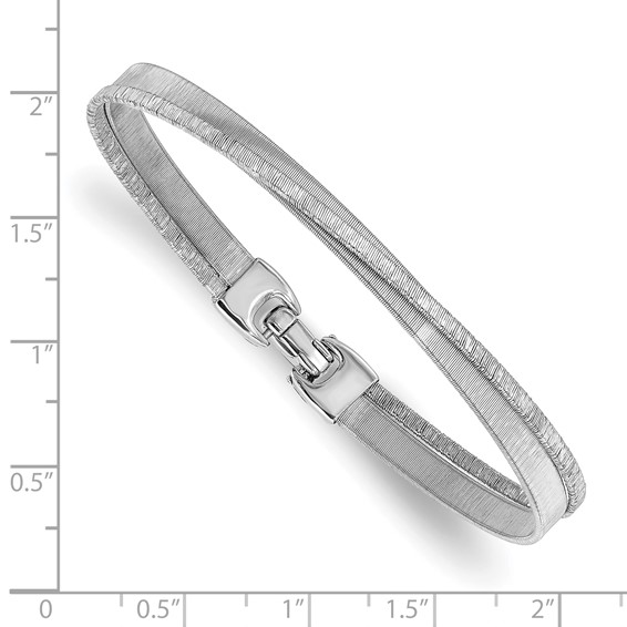 Leslie's Sterling Silver Rhodium-plated Polished and Textured Bracelet